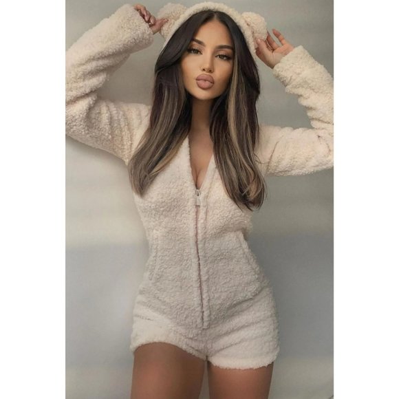 Fashion Nova Pants & Jumpsuits Fashion Nova Nwot Teddy Bear Romper
